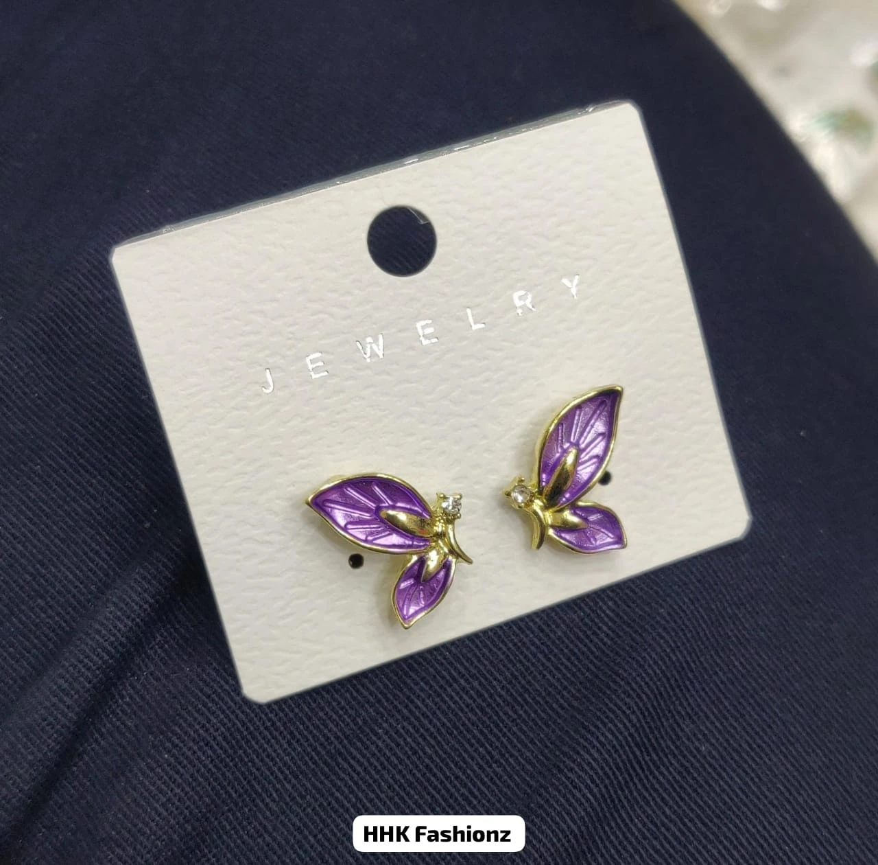 Pearl and Rhinestone Butterfly Earrings
