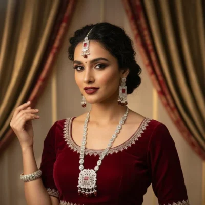 New Stylist Soo Beautiful Full Zarcoon Mala Earings Tika