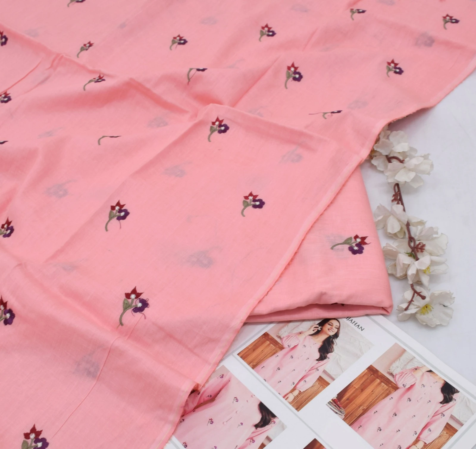 Zara Shahjahan 2-Piece Embroidered Dhanak Suit