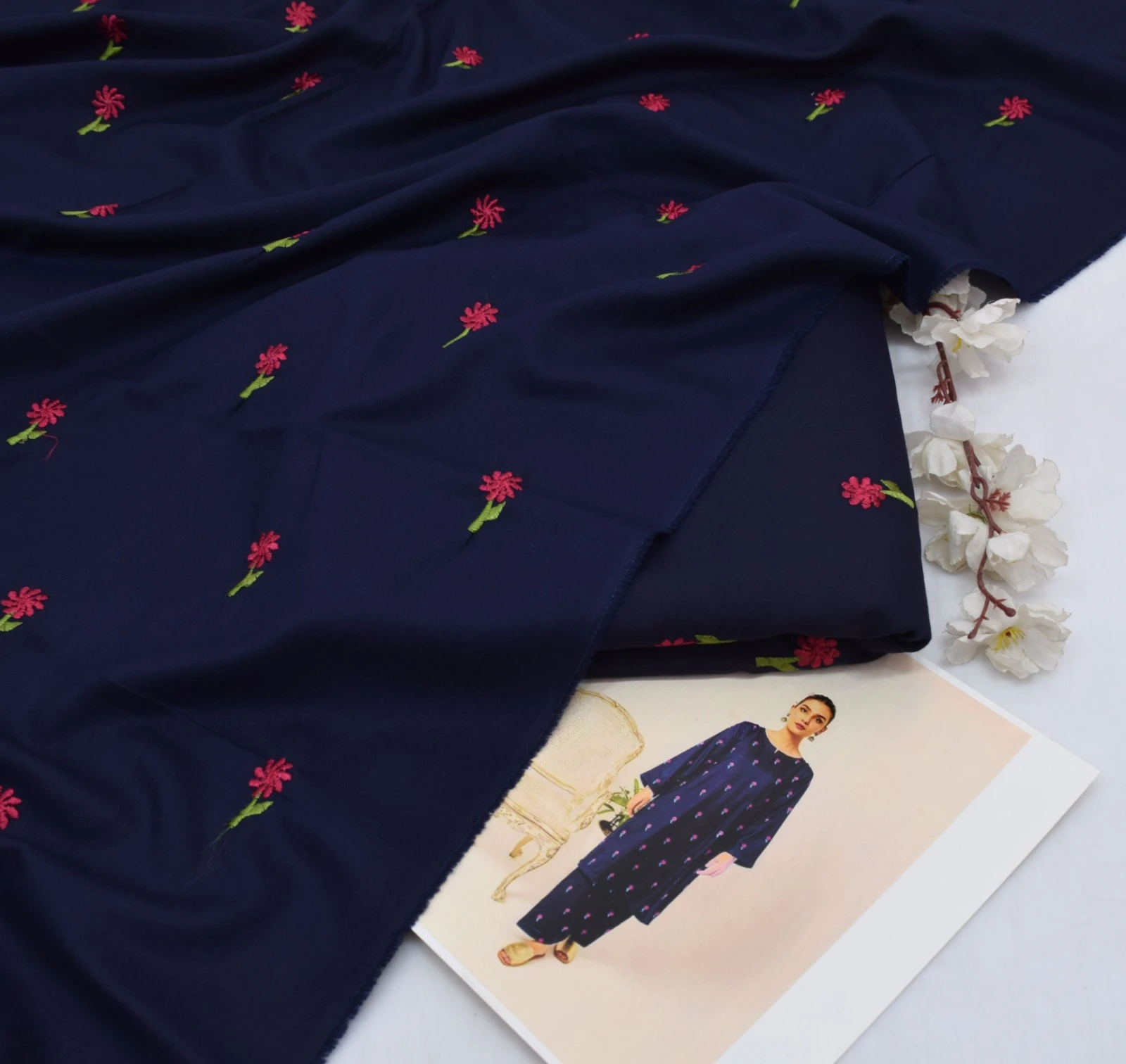Zara Shahjahan 2-Piece Embroidered Dhanak Suit