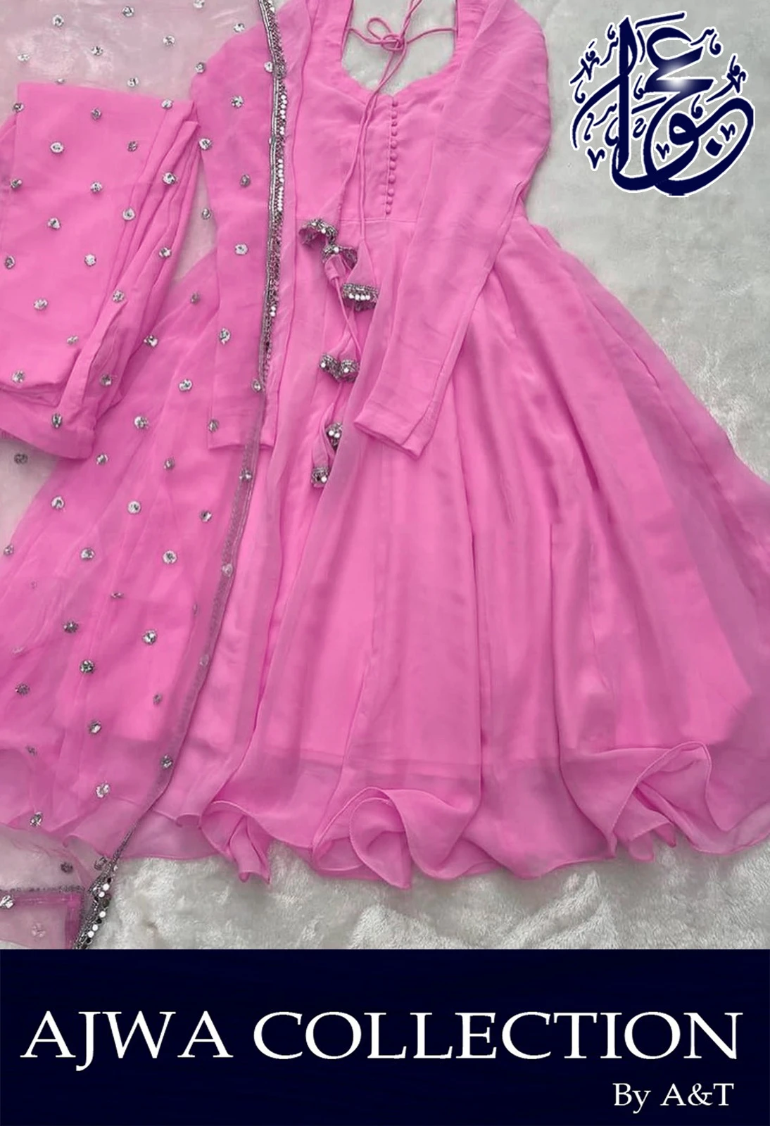 White Chiffon Dupatta 3-piece