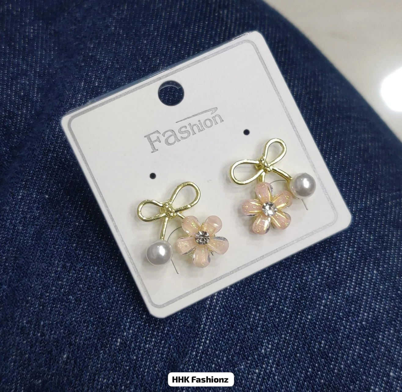 Pearl and Rhinestone Butterfly Earrings