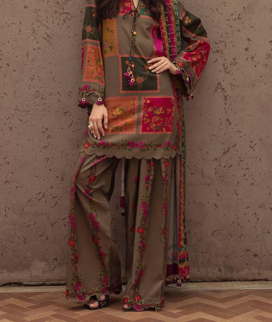 Aneela's Printed Lawn 3-Piece Suit