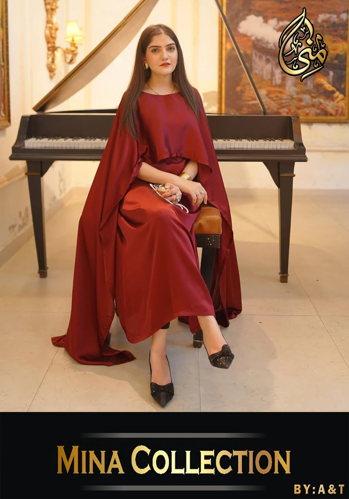 Two Tone Cape Shawl with Long Fitting Body Maxi and Dori 2pcs