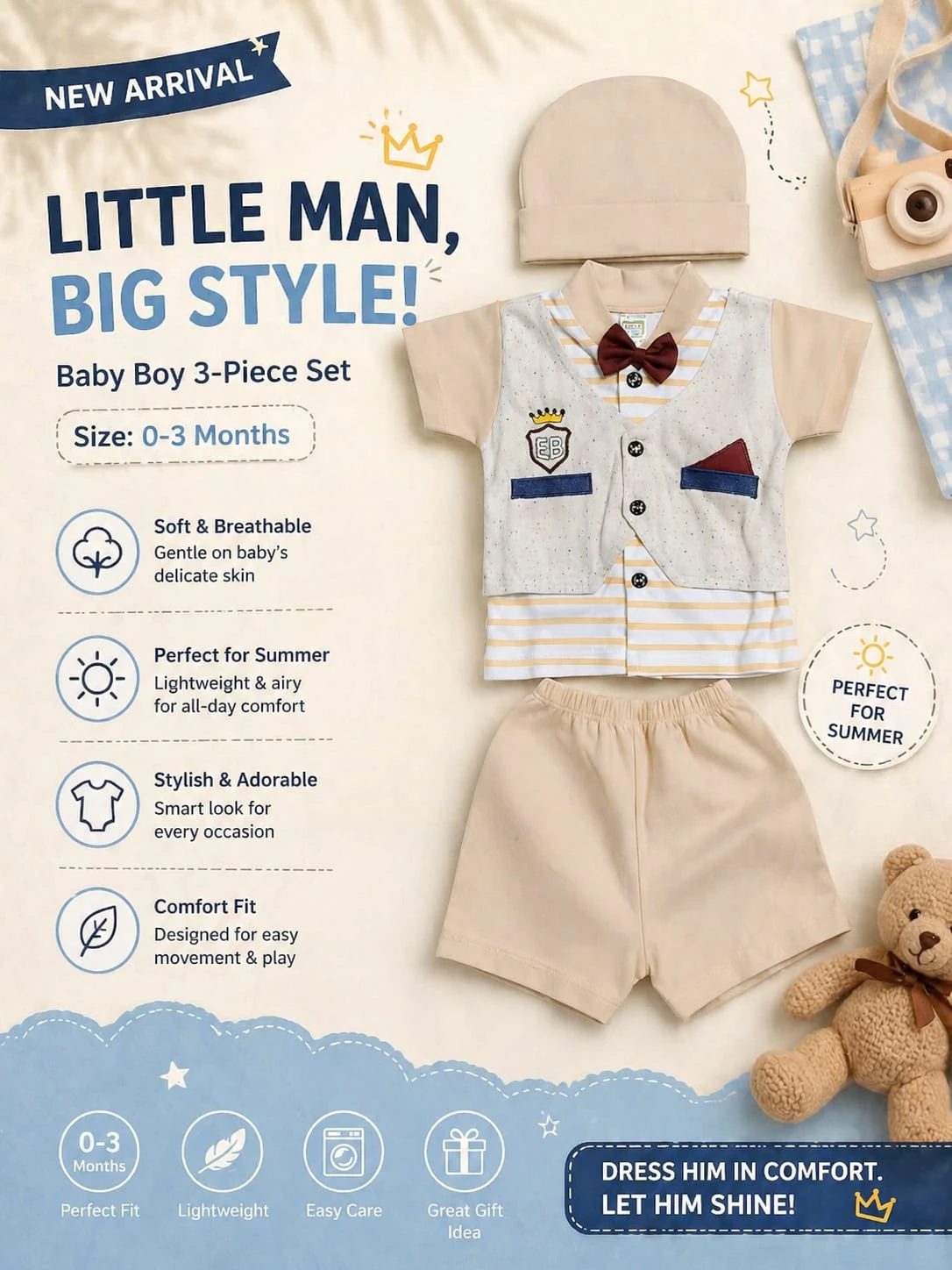 White Baby Set 3-piece